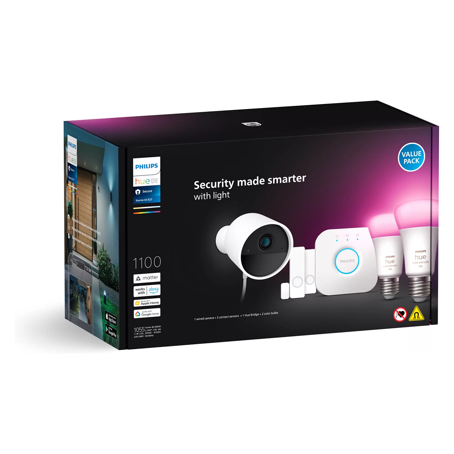 Set pametnih kamera PHILIPS Hue Secure Wired Starter Kit, crni-2