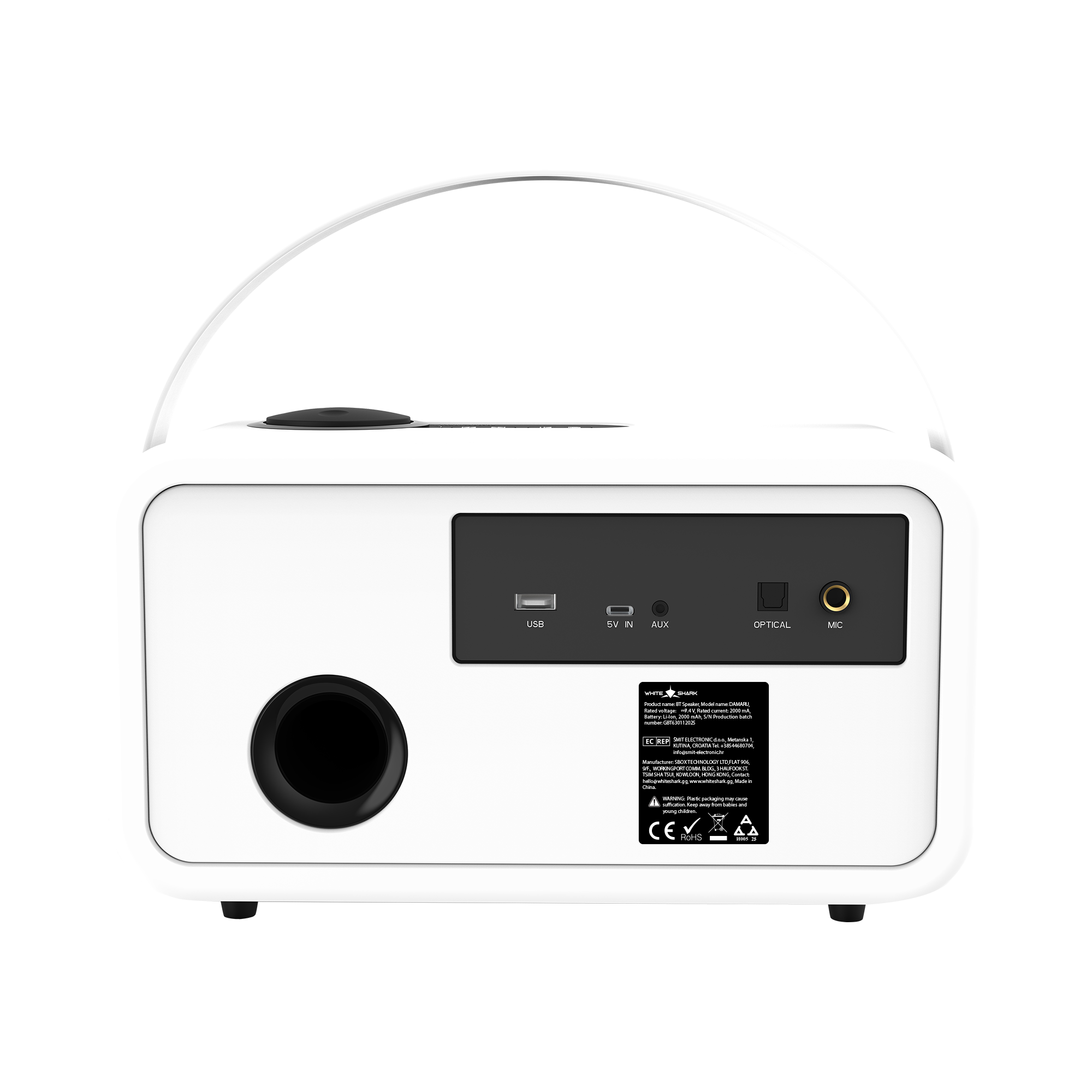 Prijenosni Bluetooth zvučnik WHITE SHARK GBT-630 DAMARU 5W TWS Bijeli-7