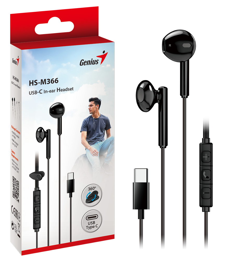Slušalice GENIUS HS-M366 (3.5 mm, mikrofon, crna)