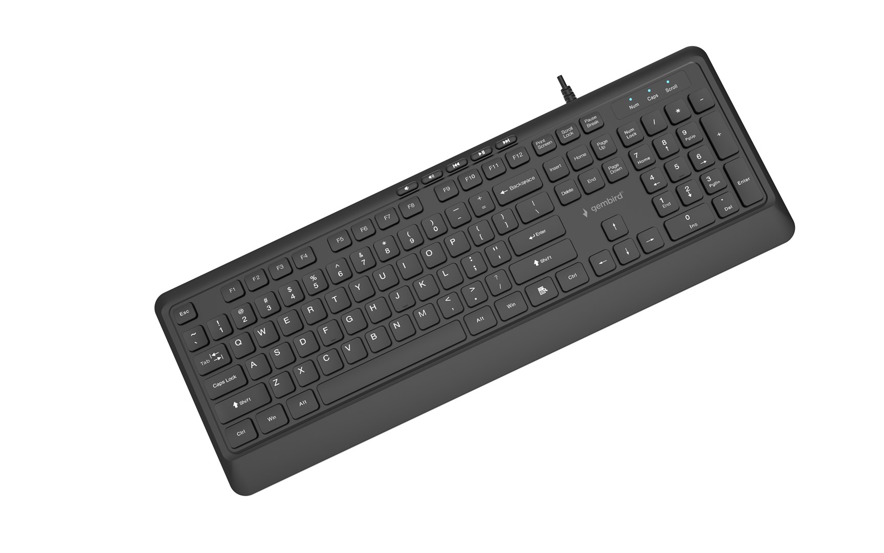 Tipkovnica GEMBIRD KB-UM-106 žičana multimedijska, US layout, crna boja-3