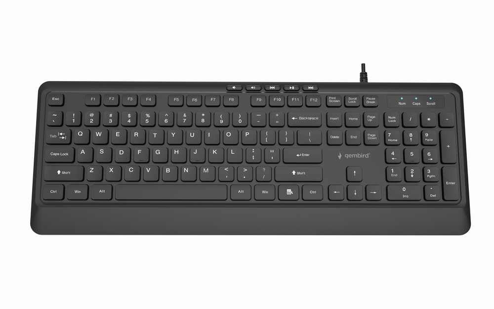 Tipkovnica GEMBIRD KB-UM-106 žičana multimedijska, US layout, crna boja-1