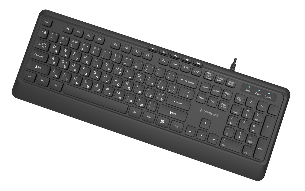 GEMBIRD SLIM WIRED MULTIMEDIA KEYBOARD BLACK,CYRYL-3