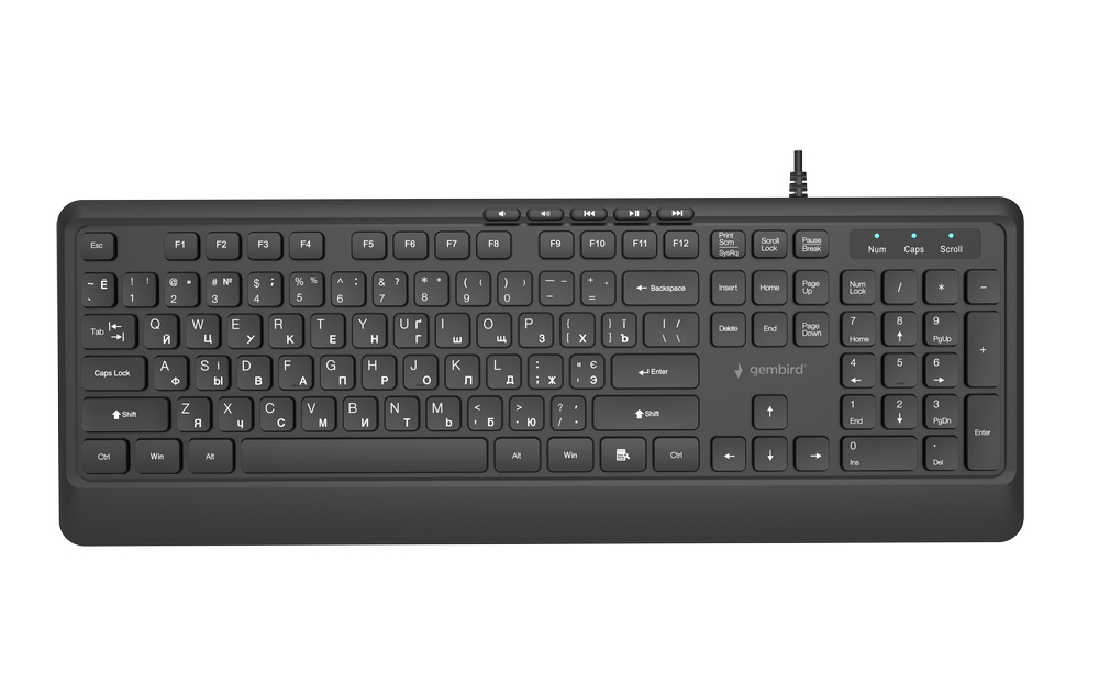 GEMBIRD SLIM WIRED MULTIMEDIA KEYBOARD BLACK,CYRYL