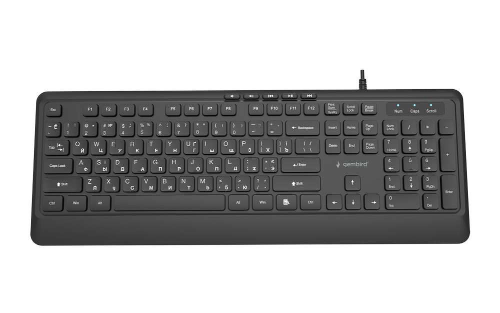 GEMBIRD SLIM WIRED MULTIMEDIA KEYBOARD BLACK,CYRYL-1