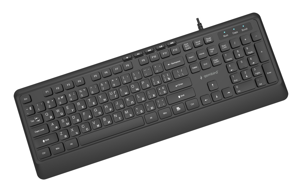 GEMBIRD SLIM WIRED MULTIMEDIA KEYBOARD BLACK,CYRYL-2