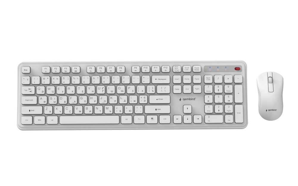 GEMBIRD WIRELESS DESKTOP SET WHITE, RU-LAYOUT