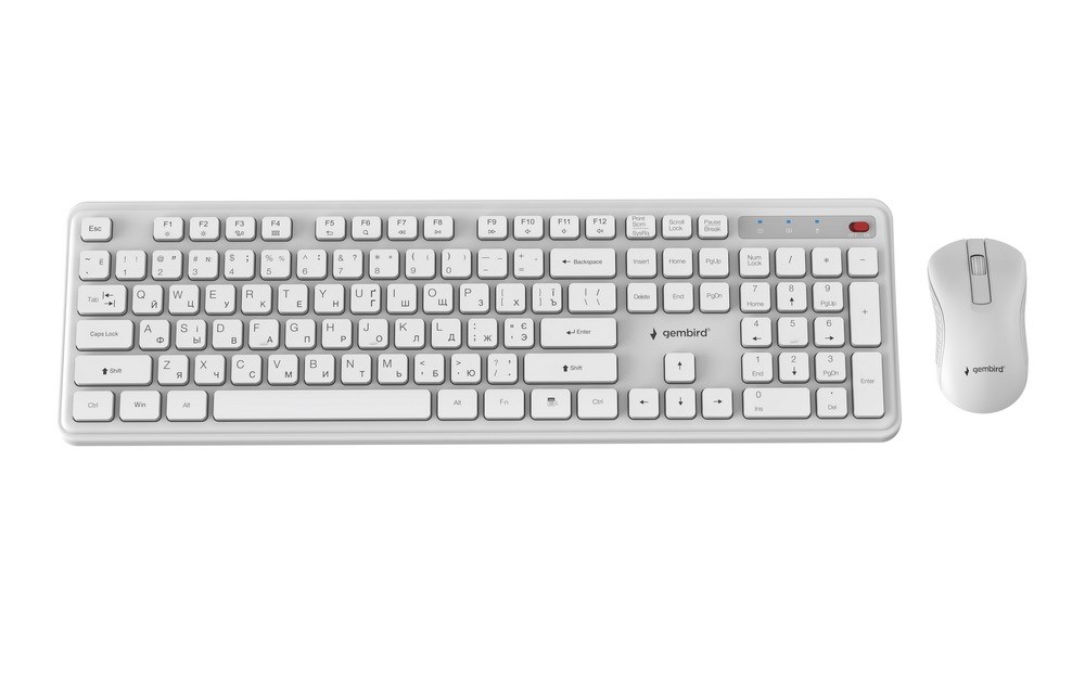 GEMBIRD WIRELESS DESKTOP SET WHITE, RU-LAYOUT-1