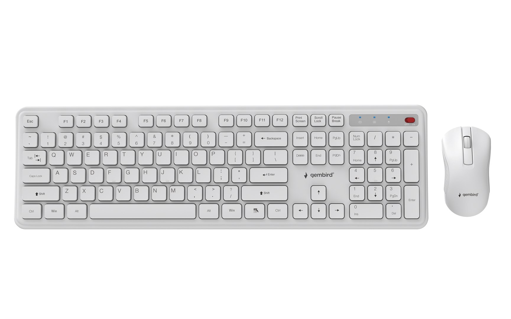 GEMBIRD WIRELESS DESKTOP SET WHITE, US LAYOUT