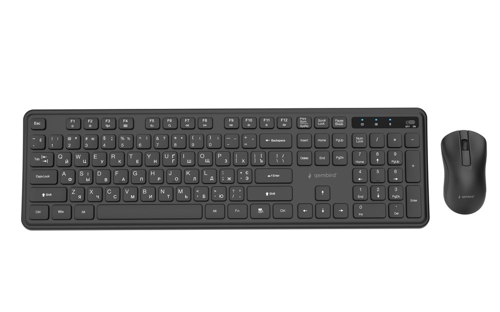 GEMBIRD WIRELESS DESKTOP SET BLACK, RU-LAYOUT-1