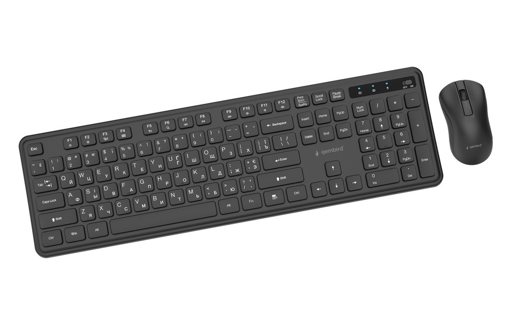 GEMBIRD WIRELESS DESKTOP SET BLACK, RU-LAYOUT-2