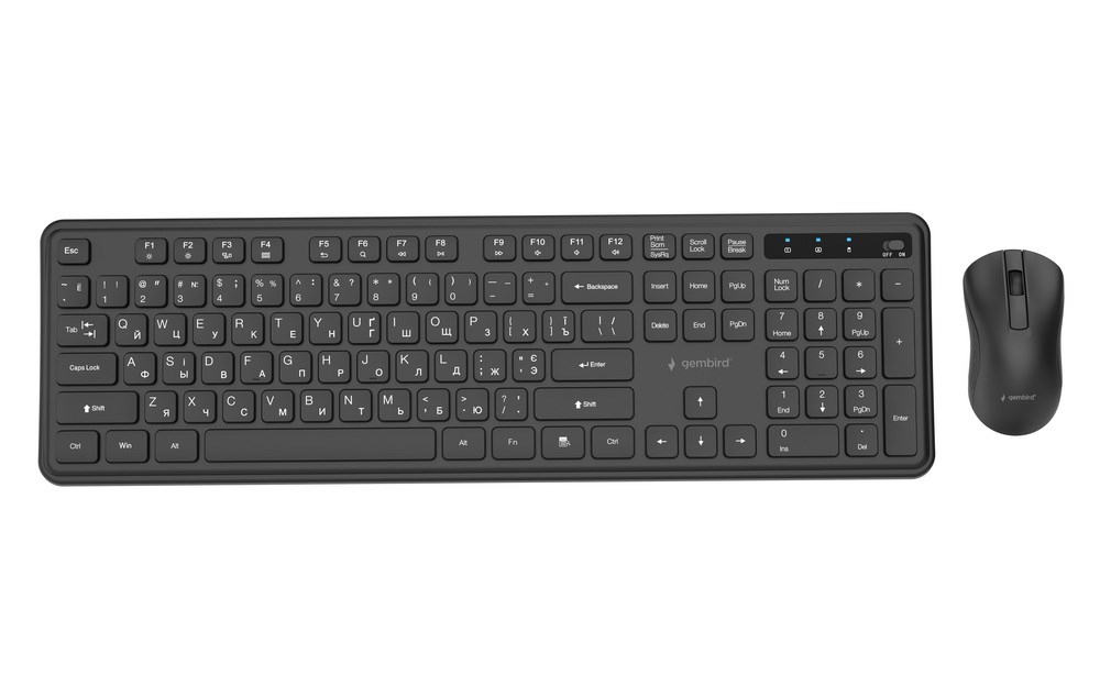 GEMBIRD WIRELESS DESKTOP SET BLACK, RU-LAYOUT