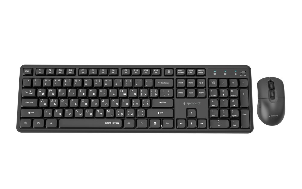 GEMBIRD WIRELESS DESKTOP SET BLACK, RU-LAYOUT-1