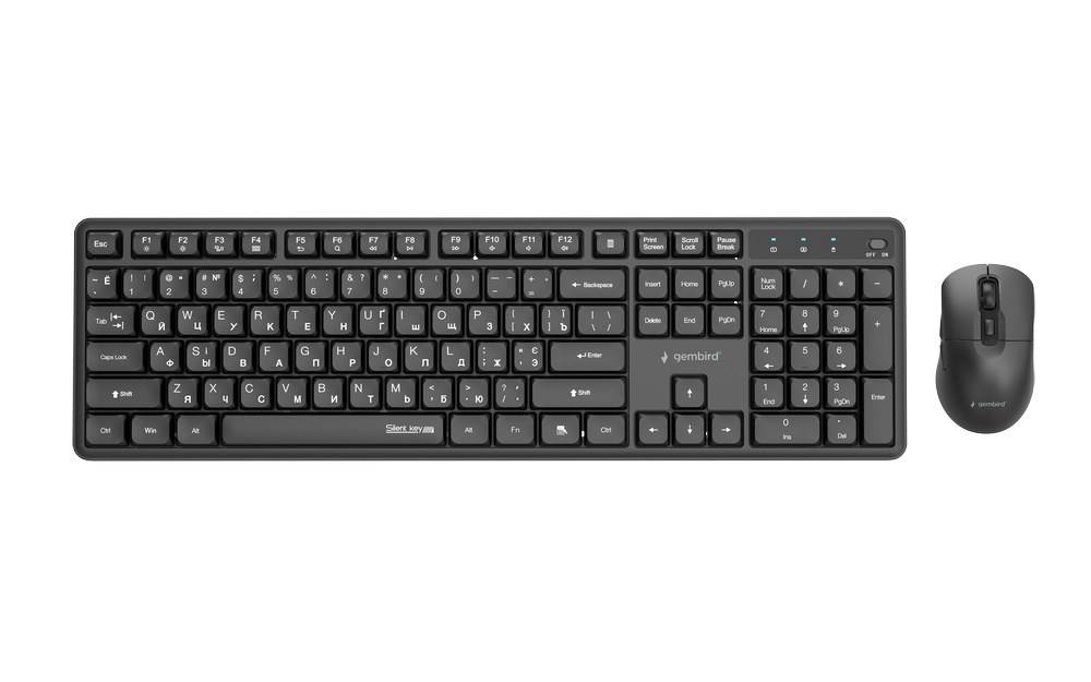 GEMBIRD WIRELESS DESKTOP SET BLACK, RU-LAYOUT-0