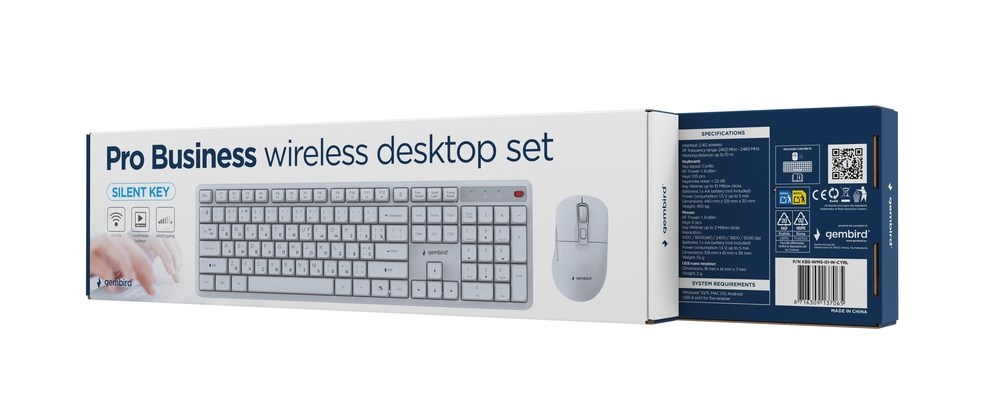 GEMBIRD WIRELESS DESKTOP SET WHITE, RU-LAYOUT-4