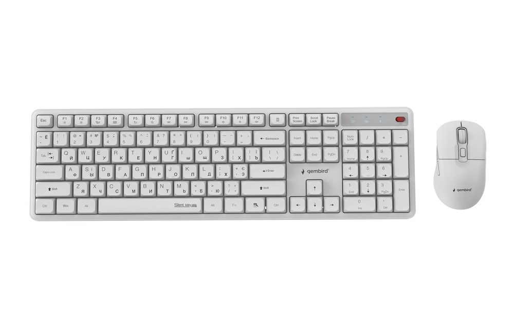 GEMBIRD WIRELESS DESKTOP SET WHITE, RU-LAYOUT