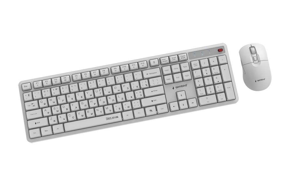 GEMBIRD WIRELESS DESKTOP SET WHITE, RU-LAYOUT-2