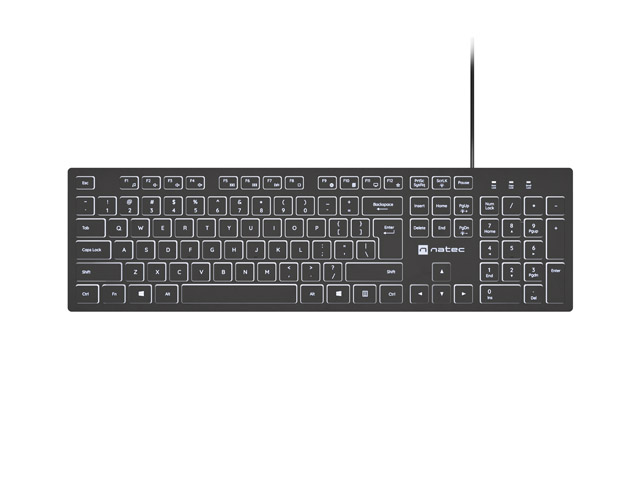 Tipkovnica NATEC Herring Glow, US layout, bijela boja-4