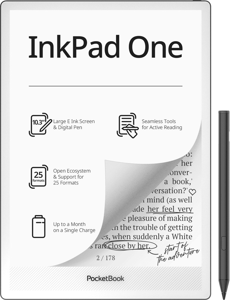 E-book čitač POCKETBOOK InkPad One, 10.3" E Ink Mobius, 32GB, Wi-Fi, Matte Black