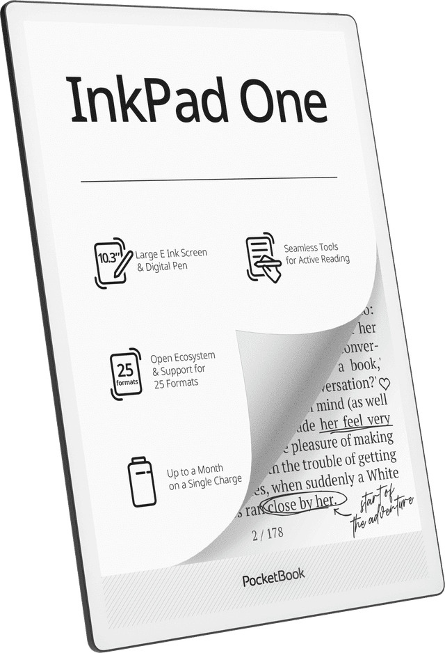 E-book čitač POCKETBOOK InkPad One, 10.3" E Ink Mobius, 32GB, Wi-Fi, Matte Black-1