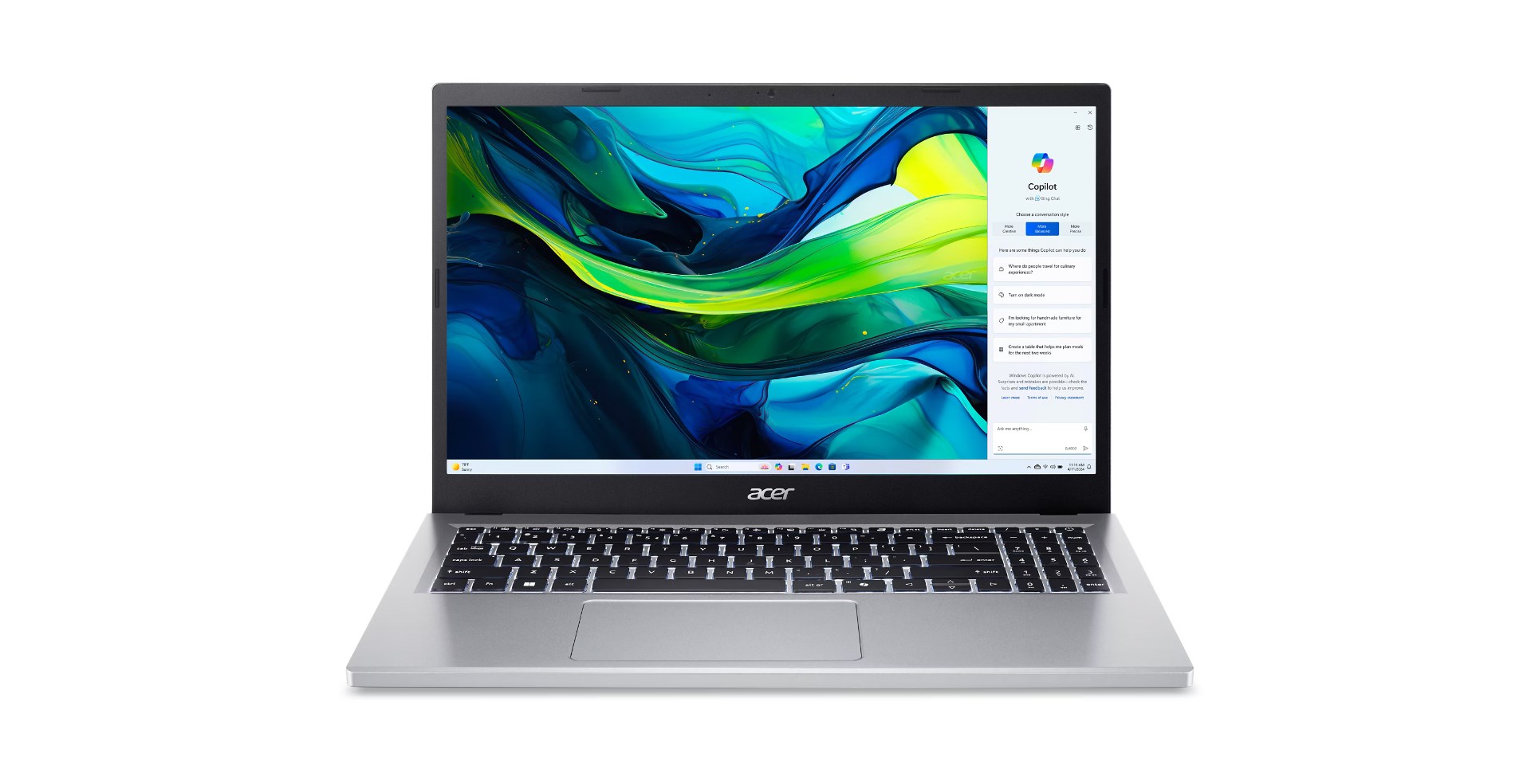Laptop ACER Aspire Go 15 AG15-31P (15.6", IPS, Full HD, Ryzen 5 7520U, 8GB, 512GB SSD, AMD Radeon 610M, Windows 11 Home, Non-HR tipkovnica, Pure Silver)-3