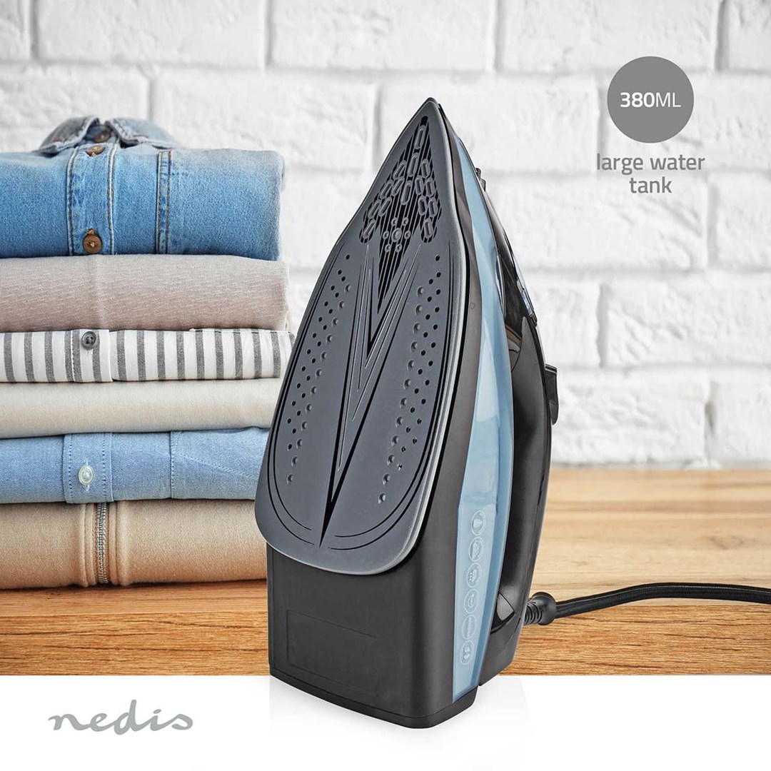 Glačalo na paru NEDIS IRSI120CBU, 2600 W, keramička podloga, plavo-10