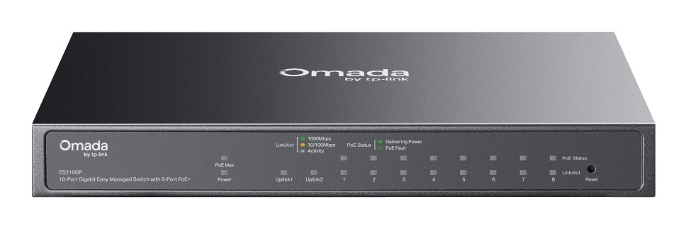 Mrežni switch TP-LINK Omada ES210GP, 8x GbE PoE+, 2x SFP, Managed L2, DIN rail-0