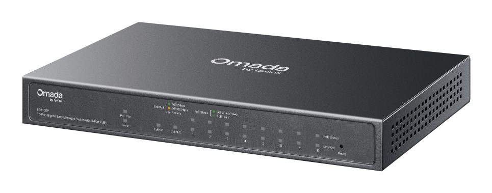 Mrežni switch TP-LINK Omada ES210GP, 8x GbE PoE+, 2x SFP, Managed L2, DIN rail-2