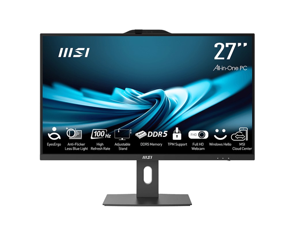 All-in-One računalo MSI PRO AP272P 14M (27" FHD IPS, Intel Core i7-14700, 16 GB, 1 TB SSD, noOS, non-HR tipkovnica, crna boja)