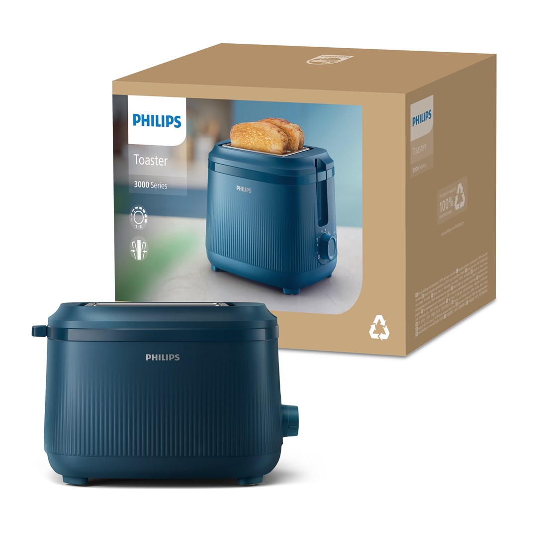 Toster PHILIPS 3000 Series HD2511/70, 830W, 2 utora, plavi