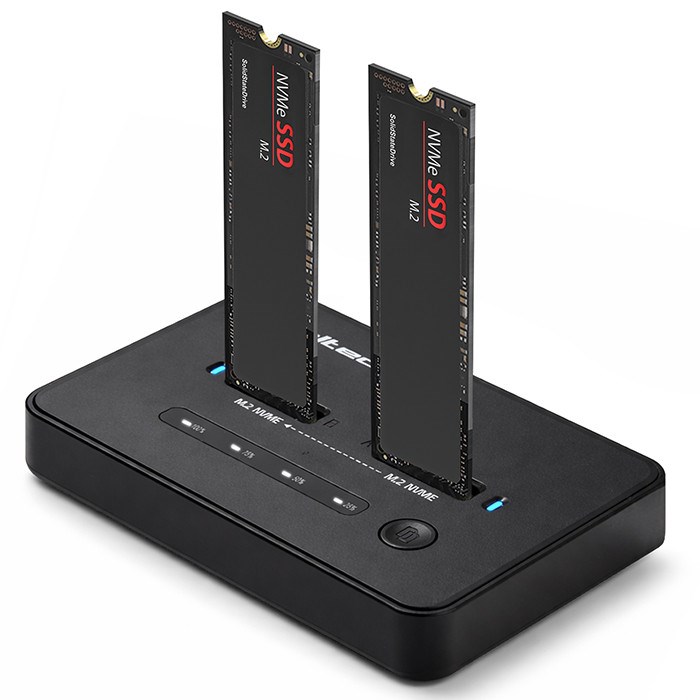 Docking stanica QOLTEC za 2x M.2 NVMe SSD, USB-C 20Gb/s, Offline kloniranje