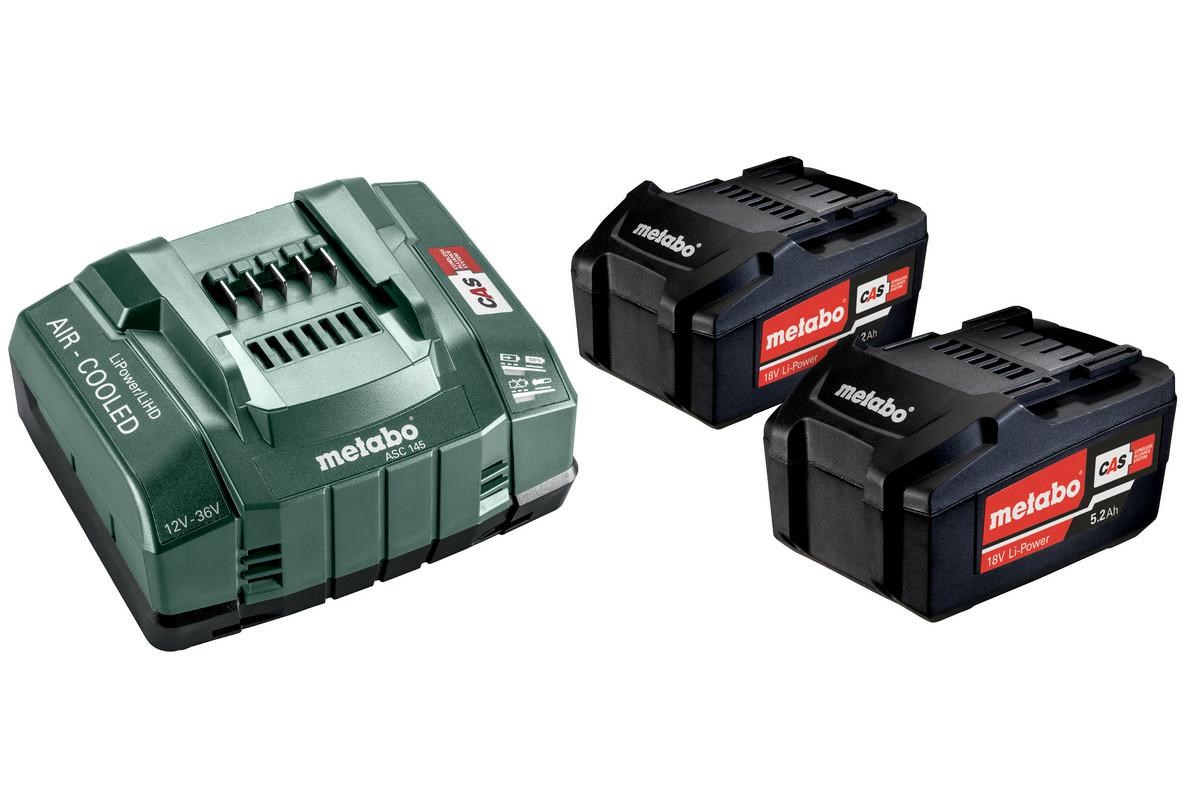 Set baterija i punjač METABO Starter Set 2x 18V 4.0Ah LiHD + ASC 55-1