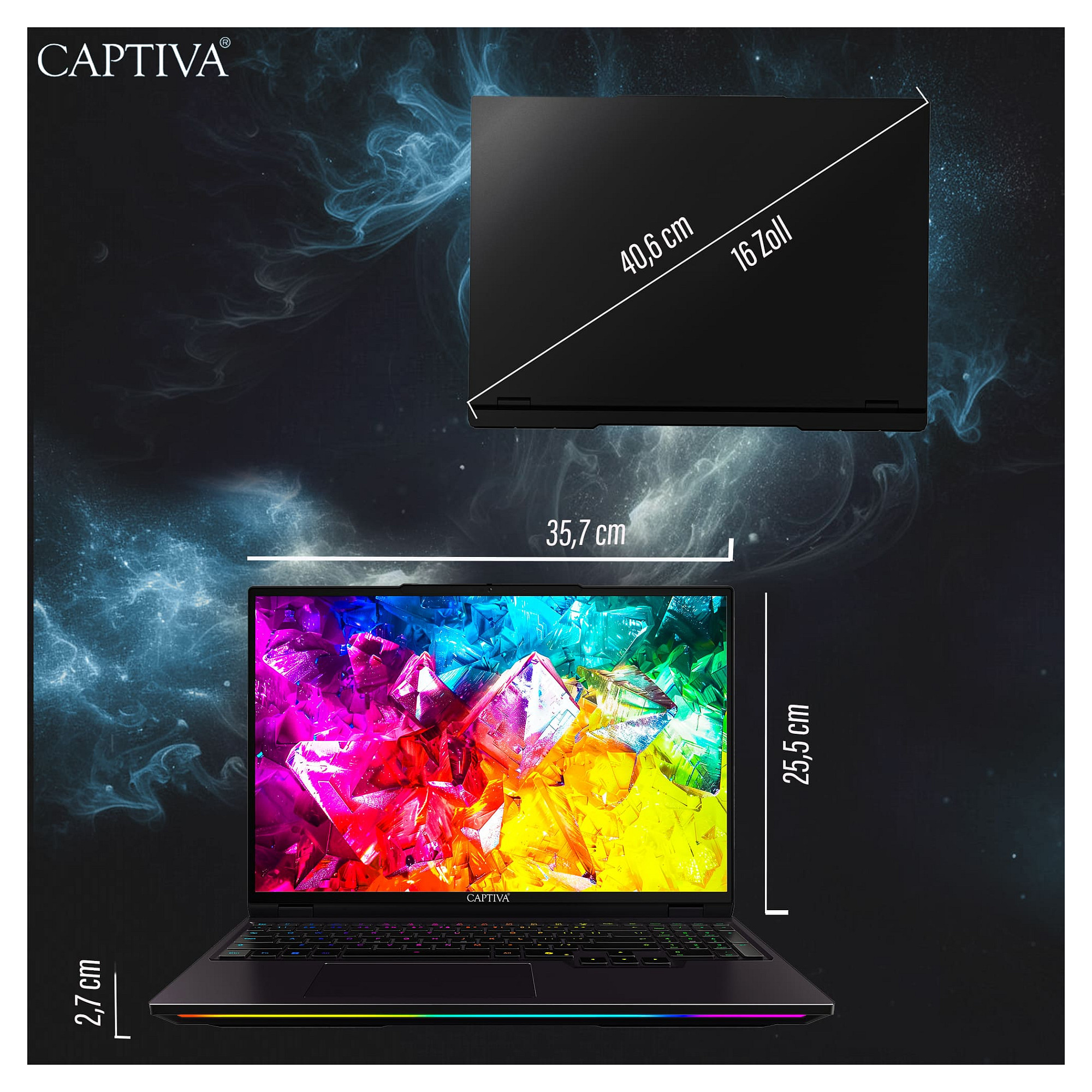 Laptop CAPTIVA Ultimate Gaming R95-062GE (16" IPS 240Hz WQXGA, Intel Core i9-14900HX, 64GB DDR5, 4TB SSD, NVIDIA GeForce RTX 4090, Windows 11 Home, Non-HR tipkovnica)-4