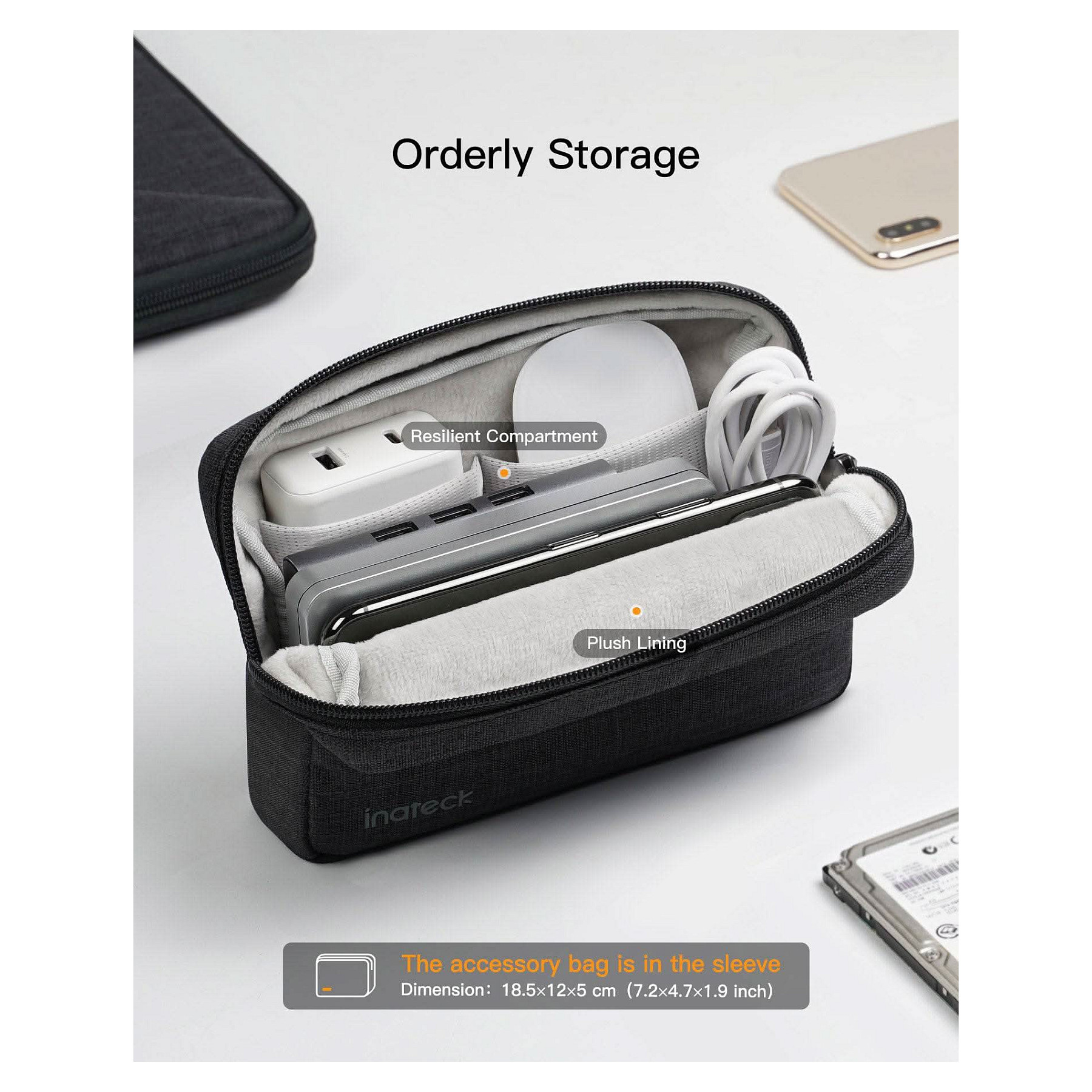 Torba za laptop INATECK LB01007-13S 360° Protection za 13-13.3" s torbicom za pribor, crna-3