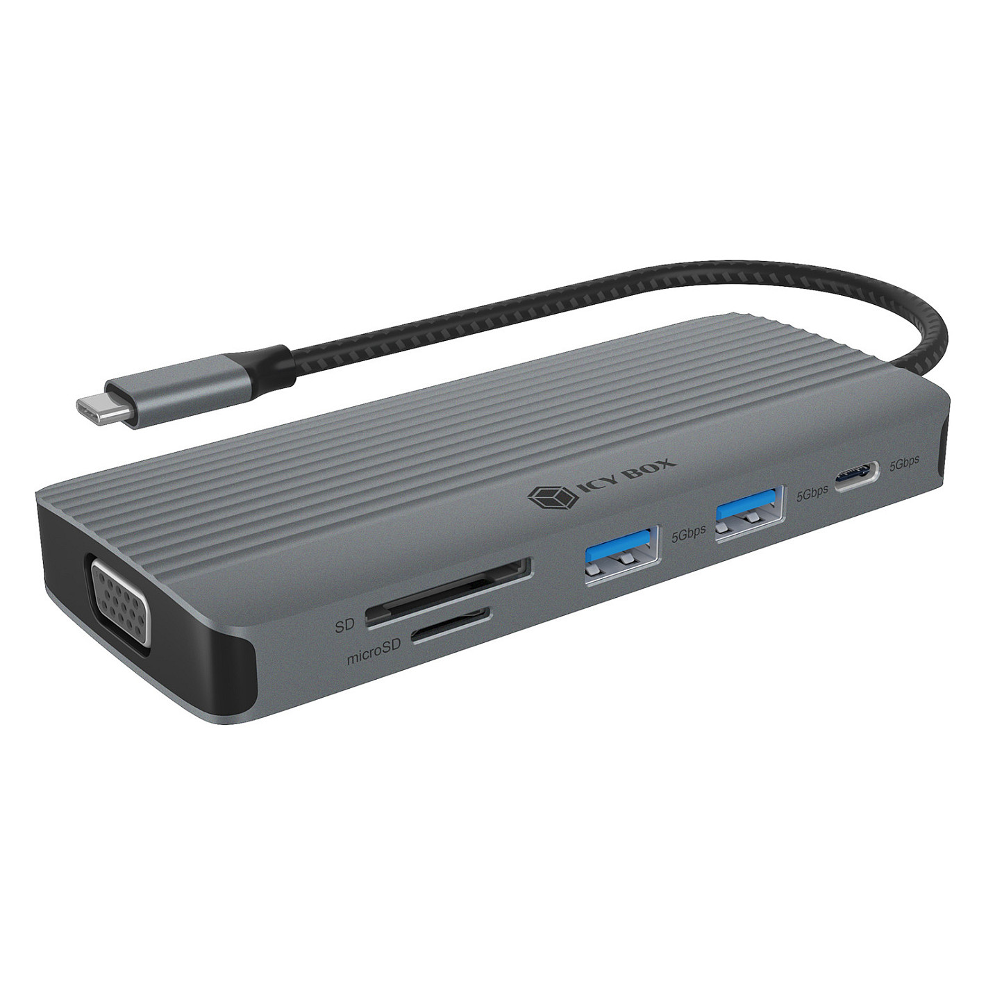 USB-C Docking Stanica ICY BOX IB-DK4040-CPD, 10-u-1, 100W PD, 4K HDMI, VGA