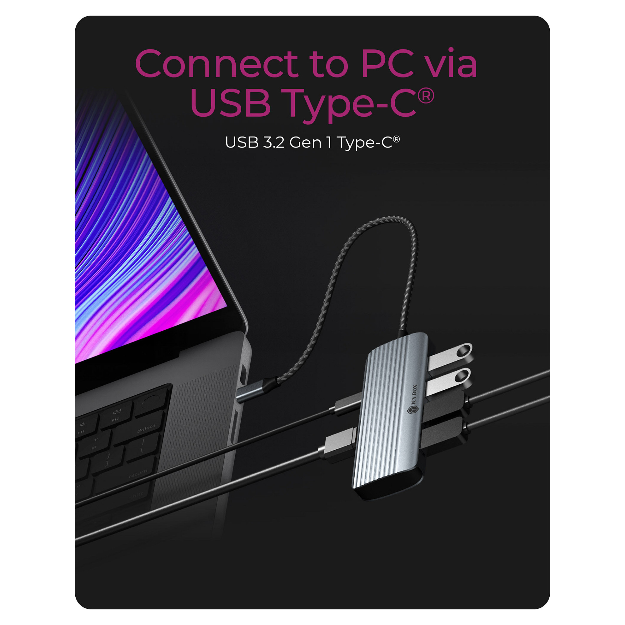 USB-C Docking Stanica ICY BOX IB-DK4022a-CPD (HDMI, VGA, 3x USB 3.0, PD 100W)-5