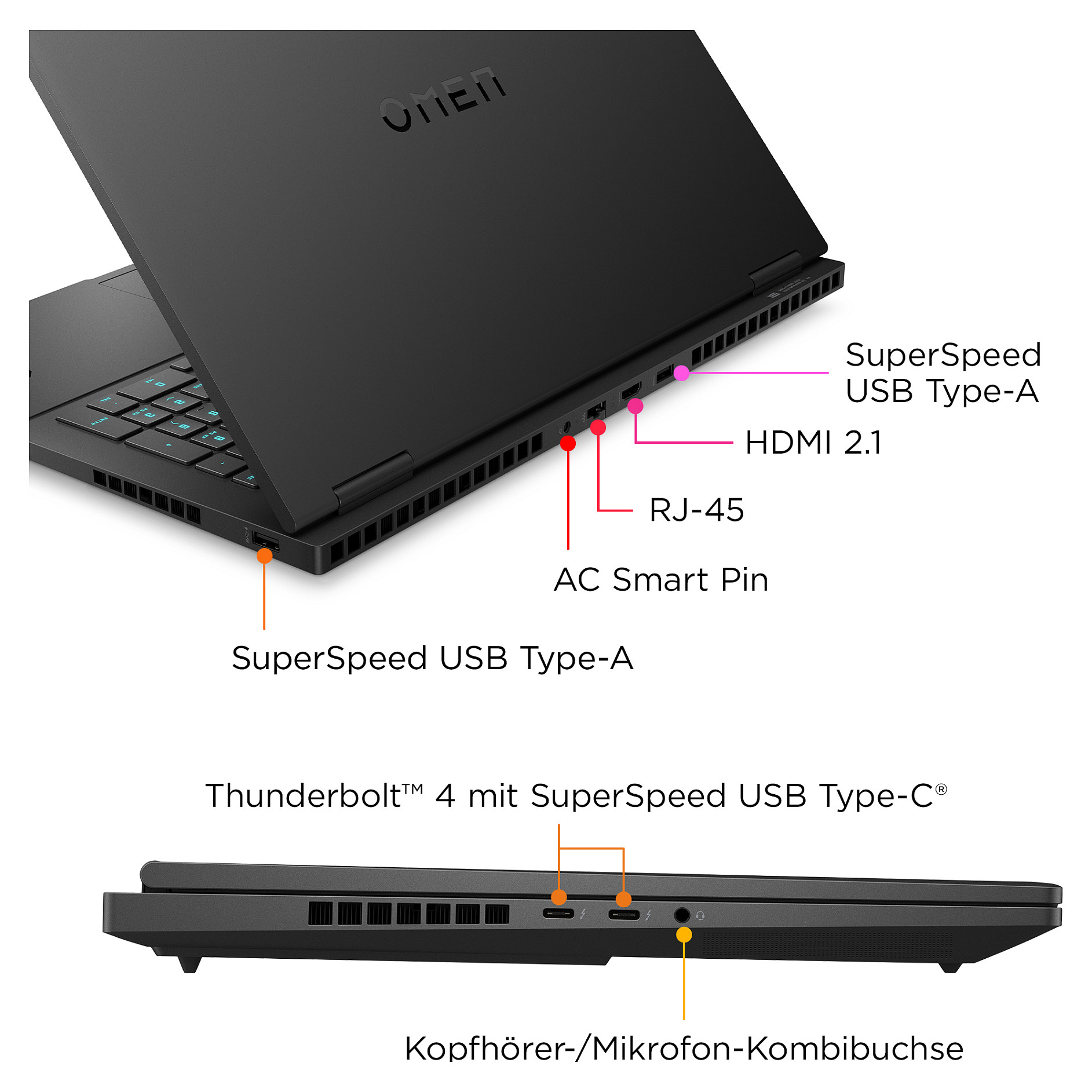 Laptop HP OMEN 16-wf1075ng (16.1" IPS QHD 240Hz, Intel Core i7-14700HX, 16GB DDR5, 512GB SSD, NVIDIA GeForce RTX 4070 8GB, Windows 11 Home, Non-HR tipkovnica, Shadow Black)-15