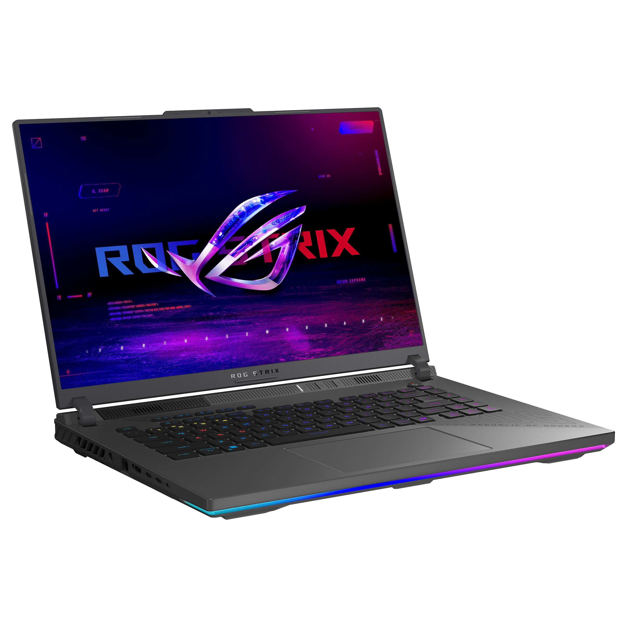 Laptop ASUS ROG Strix G16 G614PP-RV030W (16", IPS, WUXGA, AMD Ryzen 9 8940HX, 32GB, 1TB SSD, NVIDIA GeForce RTX 5070 8GB, Windows 11 Home, Non-HR tipkovnica, siva)-1