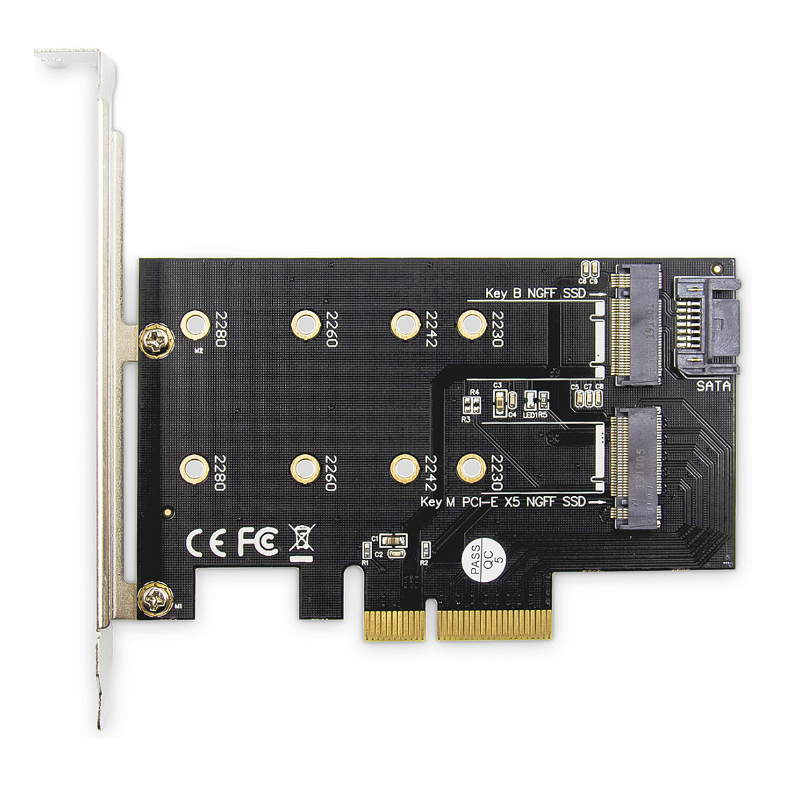PCIe kartica za M.2 SSD DIGITUS DS-33664 M.2 NGFF (SATA) + NVMe, PCIe 3.0 x4-4