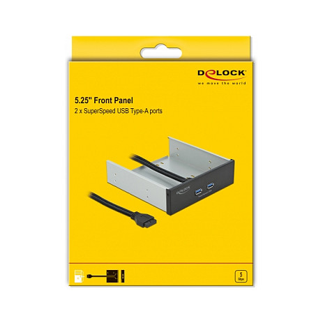 DELOCK 5.25" prednja ploča s 2 x USB 5 Gbps Type-A porta-3