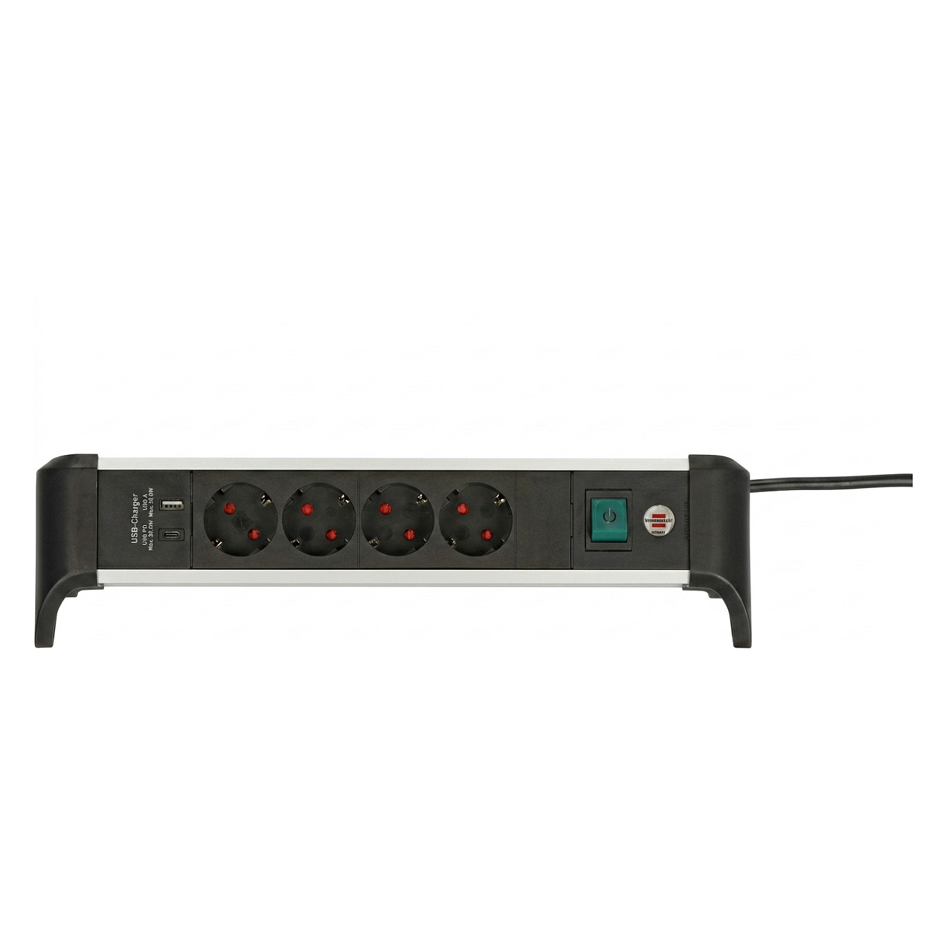 Produžni kabel BRENNENSTUHL Alu-Office-Line, 4 utičnice, 2x USB, 1.8m