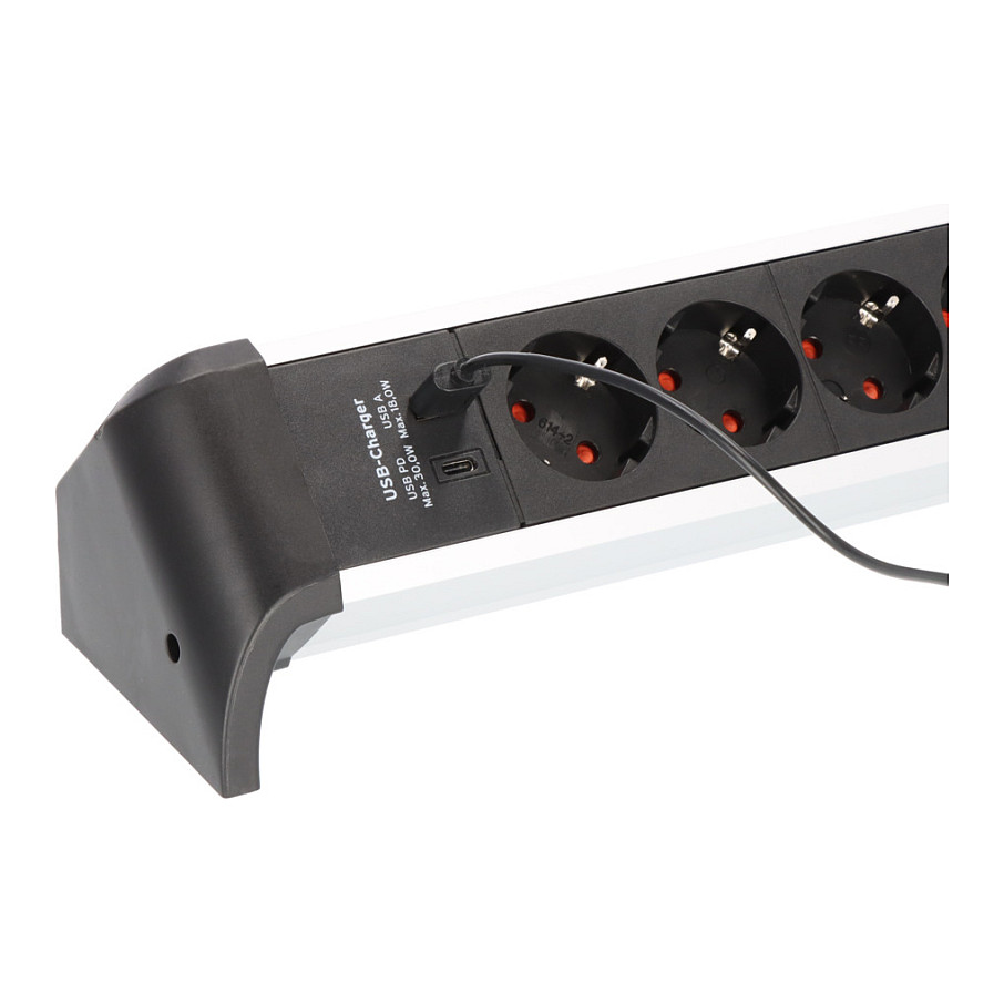 Produžni kabel BRENNENSTUHL Alu-Office-Line, 4 utičnice, 2x USB, 1.8m-2