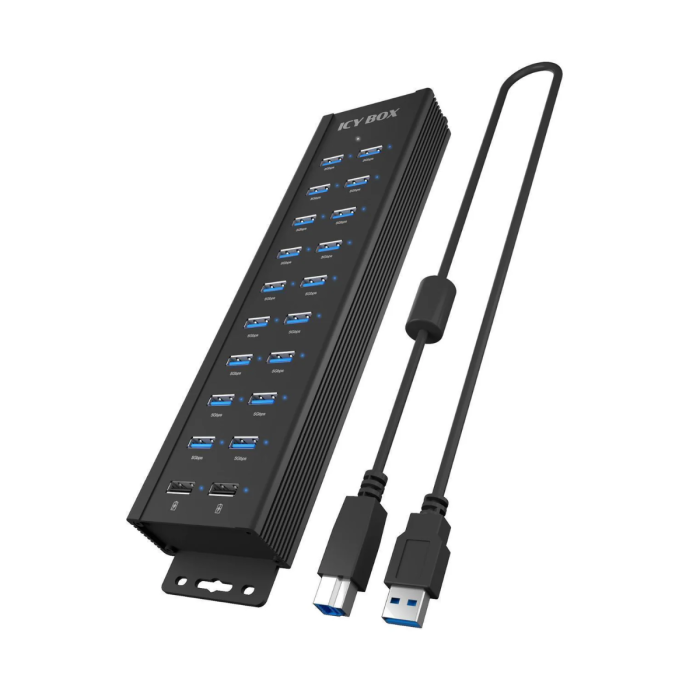 USB Hub ICY BOX IB-AC6118 20-portni (18x USB 3.0 + 2x USB-A punjenje)-6