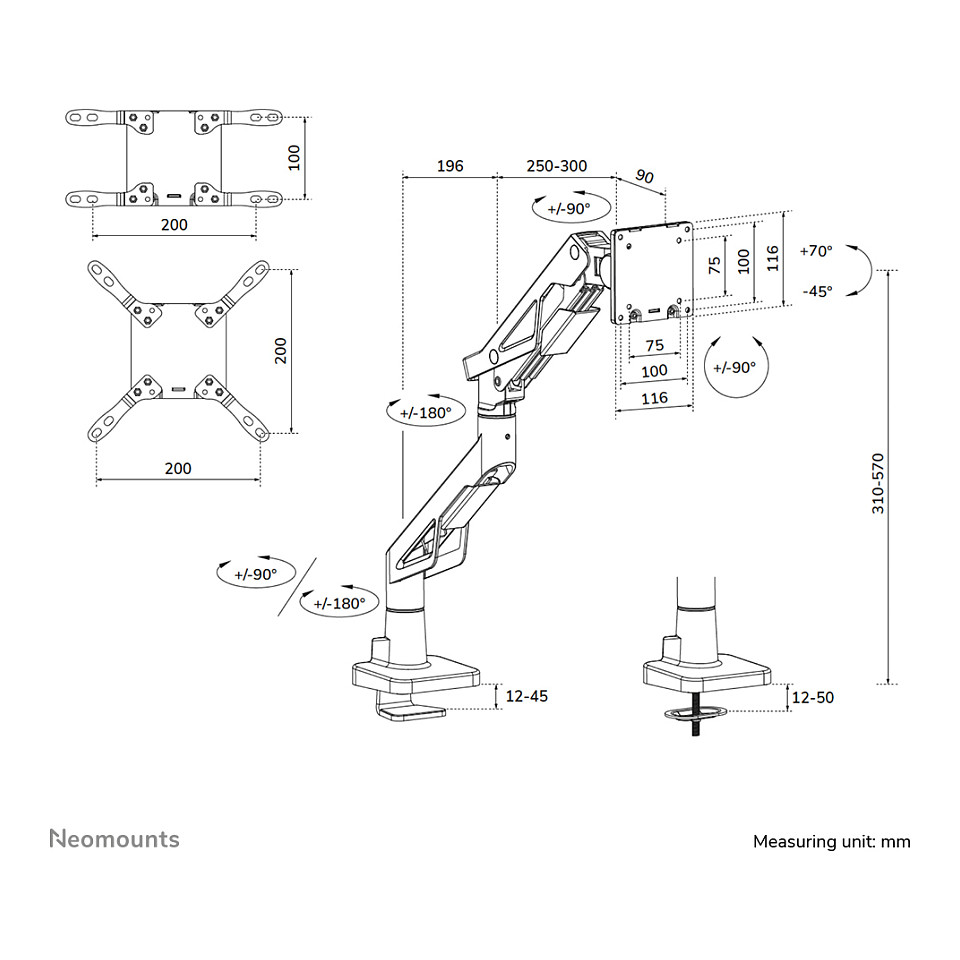 Stalak za monitor NEOMOUNTS ACE DS70-256BL1 Gaming, za 24"-57" monitore, RGB, crni-10