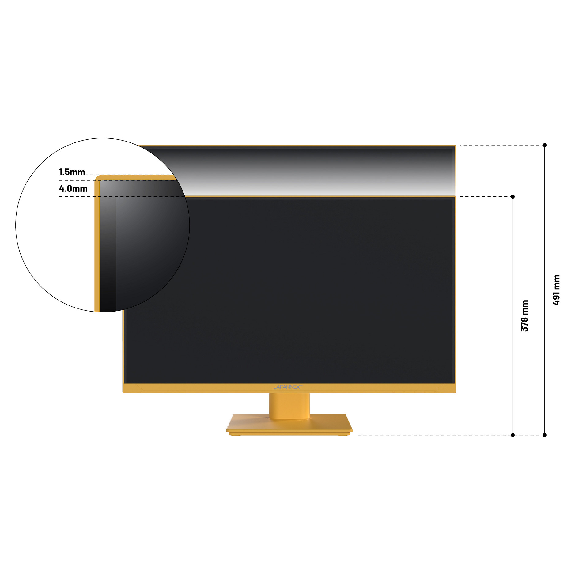 Monitor JAPANNEXT JN-I238FHD120F-HSP-YE (23.8", IPS, FHD, 120Hz, žuti)-6