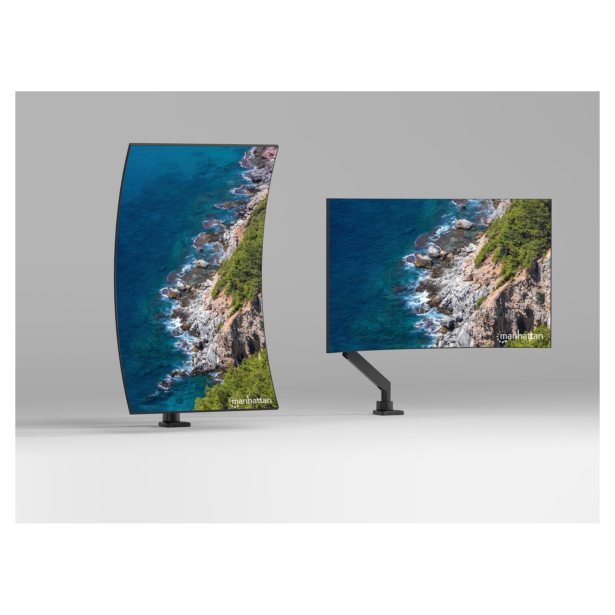 Stolni nosač za monitor MANHATTAN Ultra Heavy-Duty 462594, za 1 monitor 17"-57", do 27 kg, USB hub-3