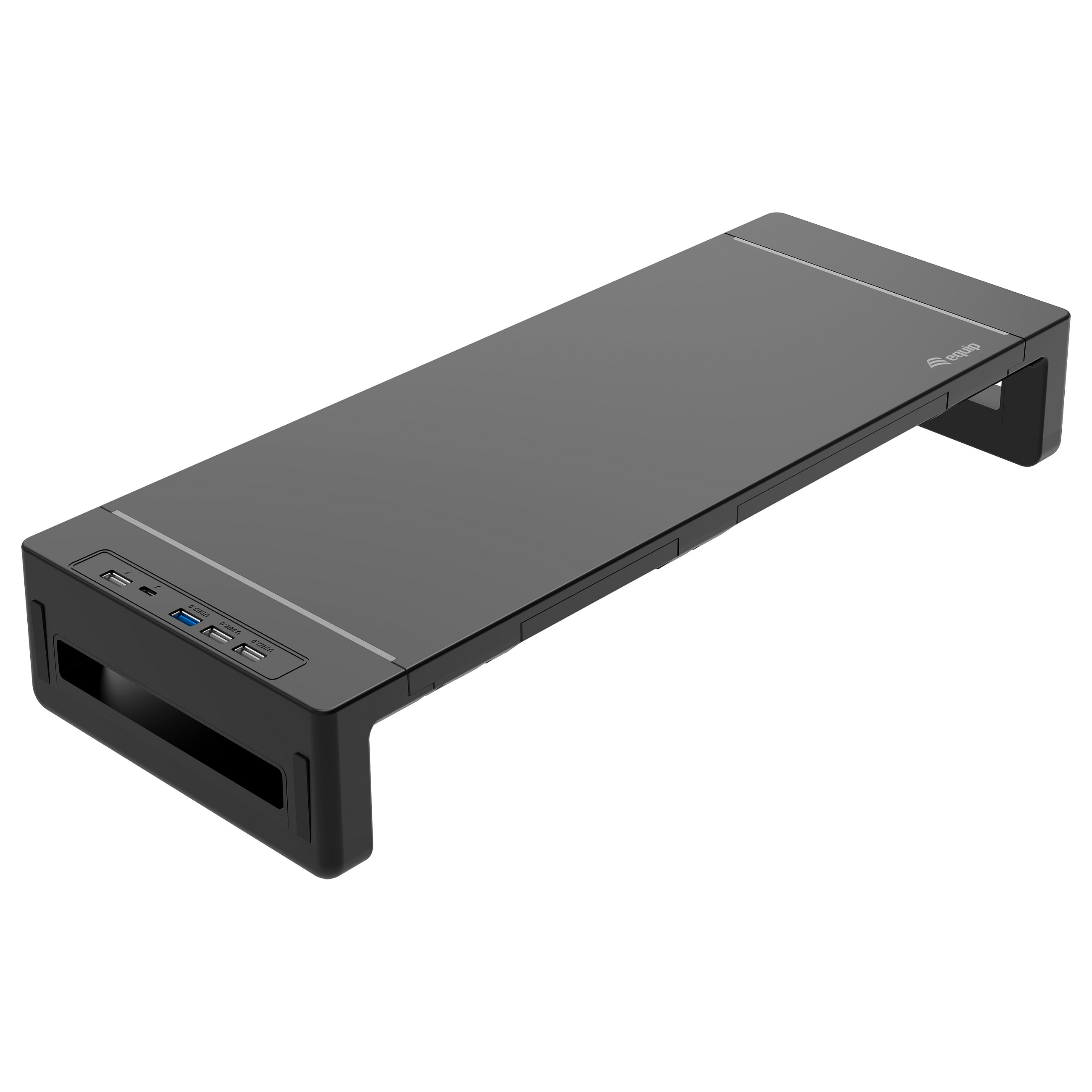 Stalak za monitor EQUIP 650883, ergonomski, s USB hubom, do 25kg, crni-0