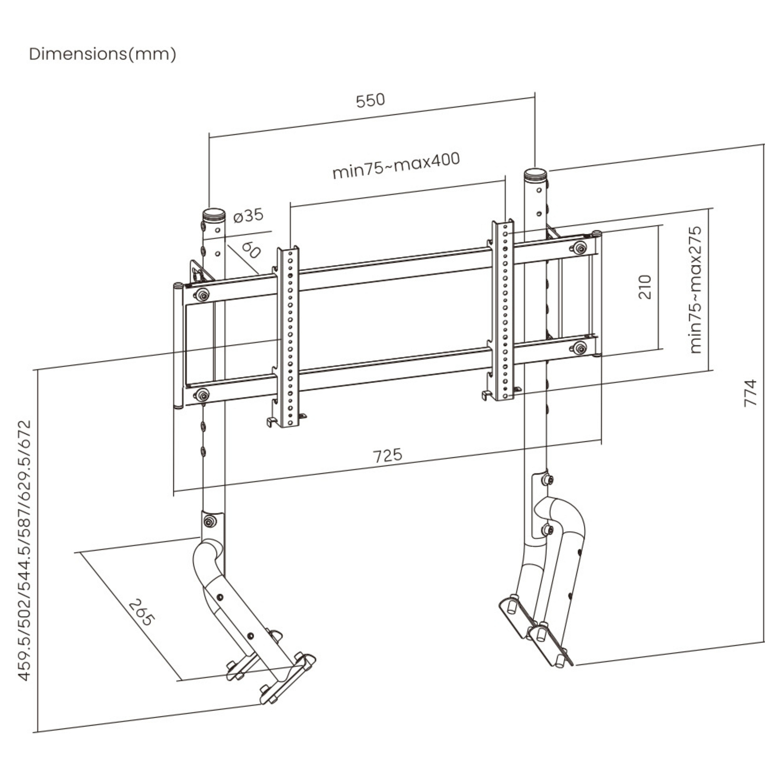 Stalak za monitor OPLITE R8 Single crni-6