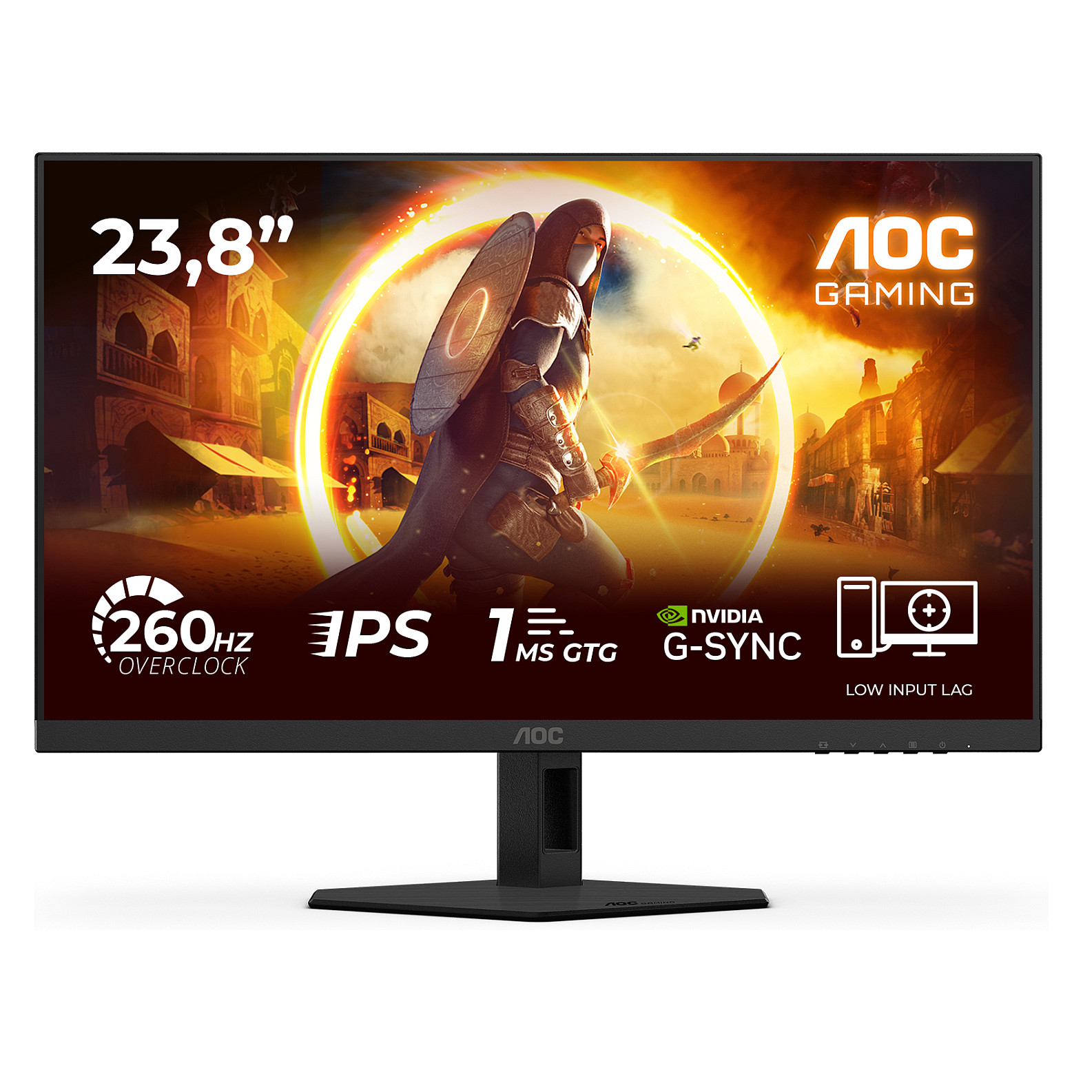 Monitor AOC 24G4ZRE (23.8", Fast IPS, Full HD, 260Hz, 1ms, G-Sync Compatible)
