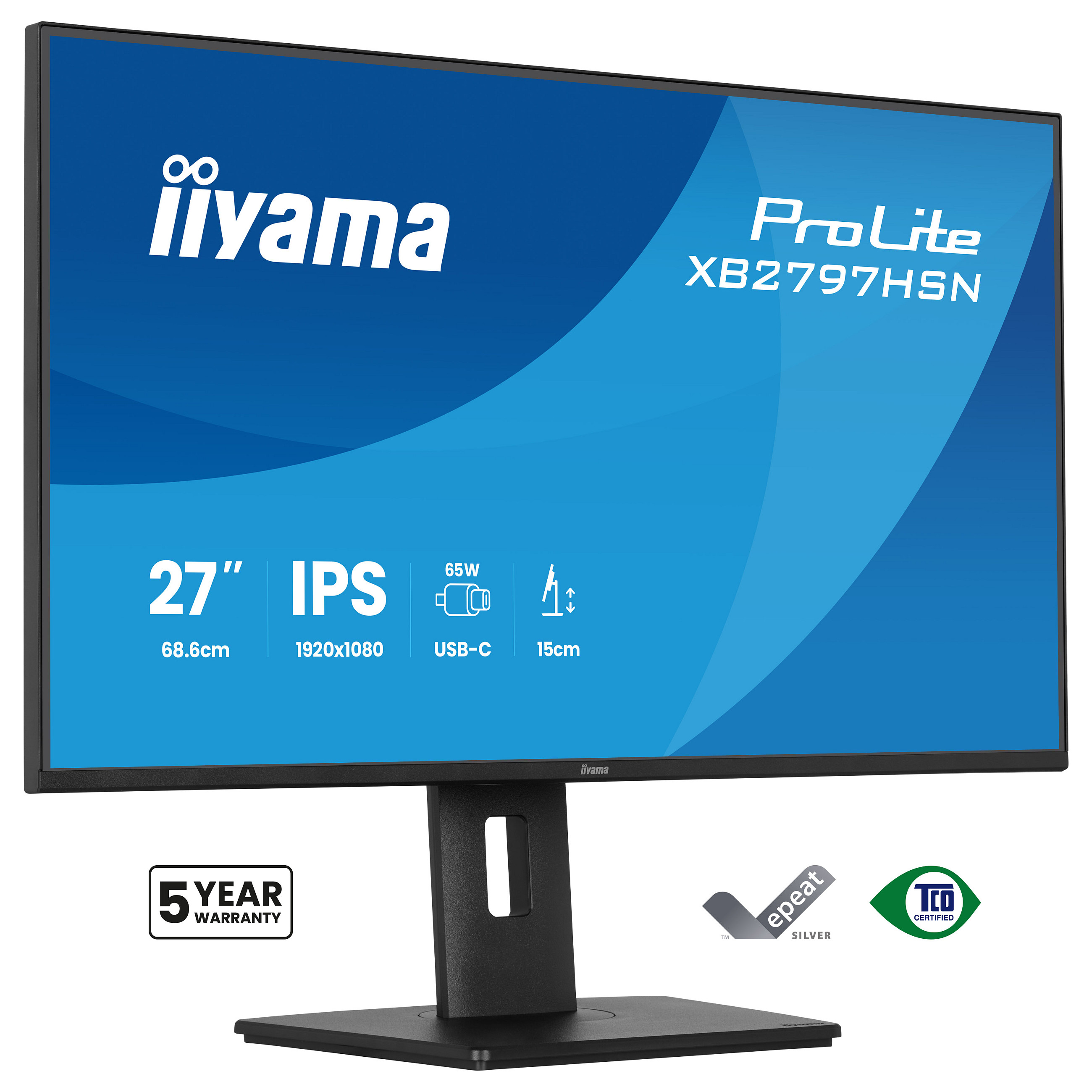 Monitor IIYAMA ProLite XB2797HSN-B1 27" IPS Full HD 75Hz USB-C Dock