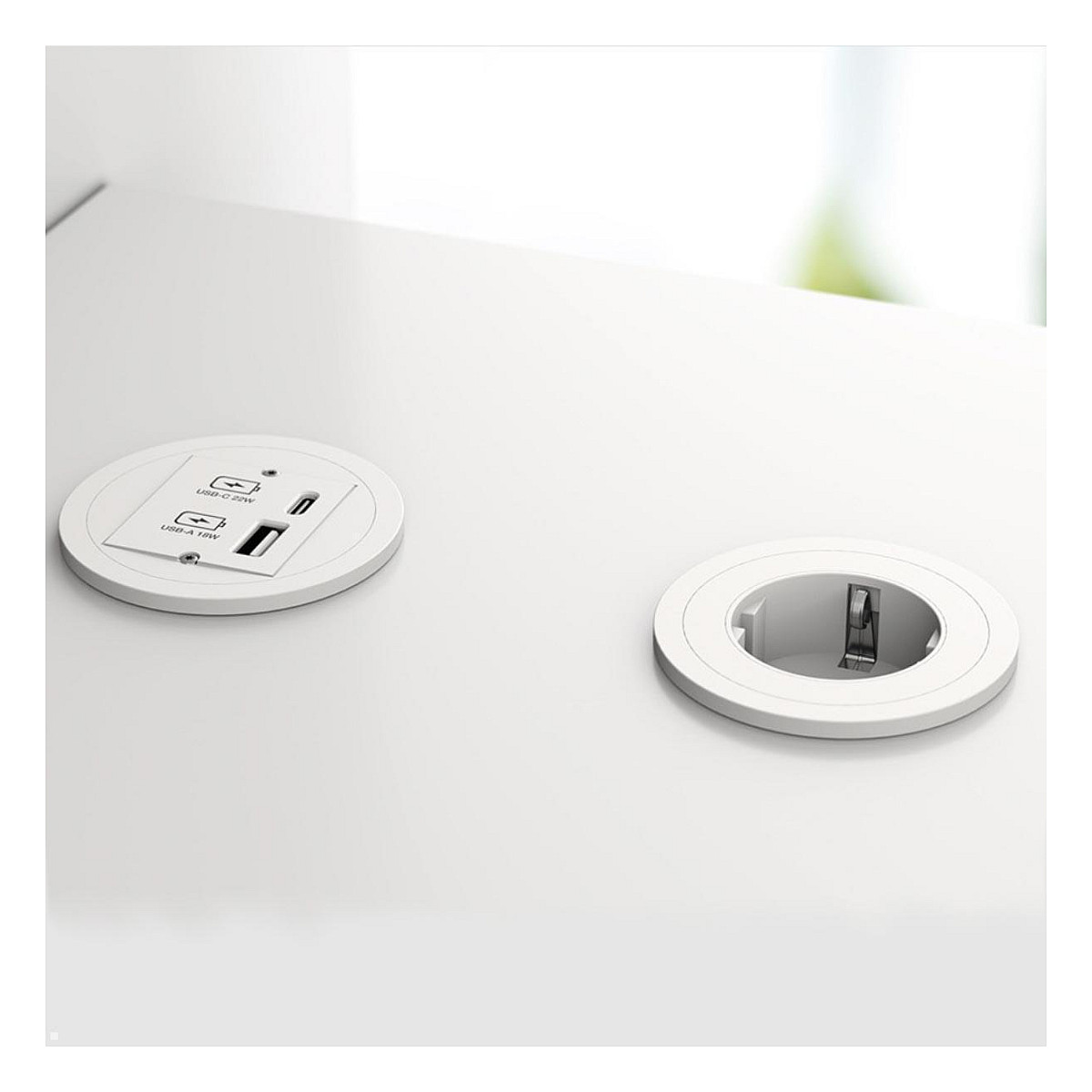 Ugradbena utičnica BACHMANN PIX (1x Schuko, 2.0m kabel), bijela-2